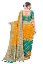 adorable woven pattern Banarasi Silk saree for women with Blouse Piece - Image 2